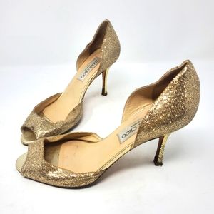 Jimmy Choo Gold Pumps